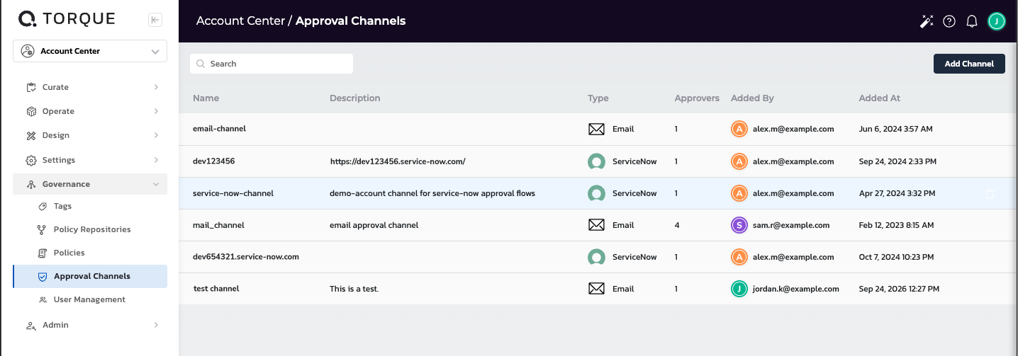 Approval Channels