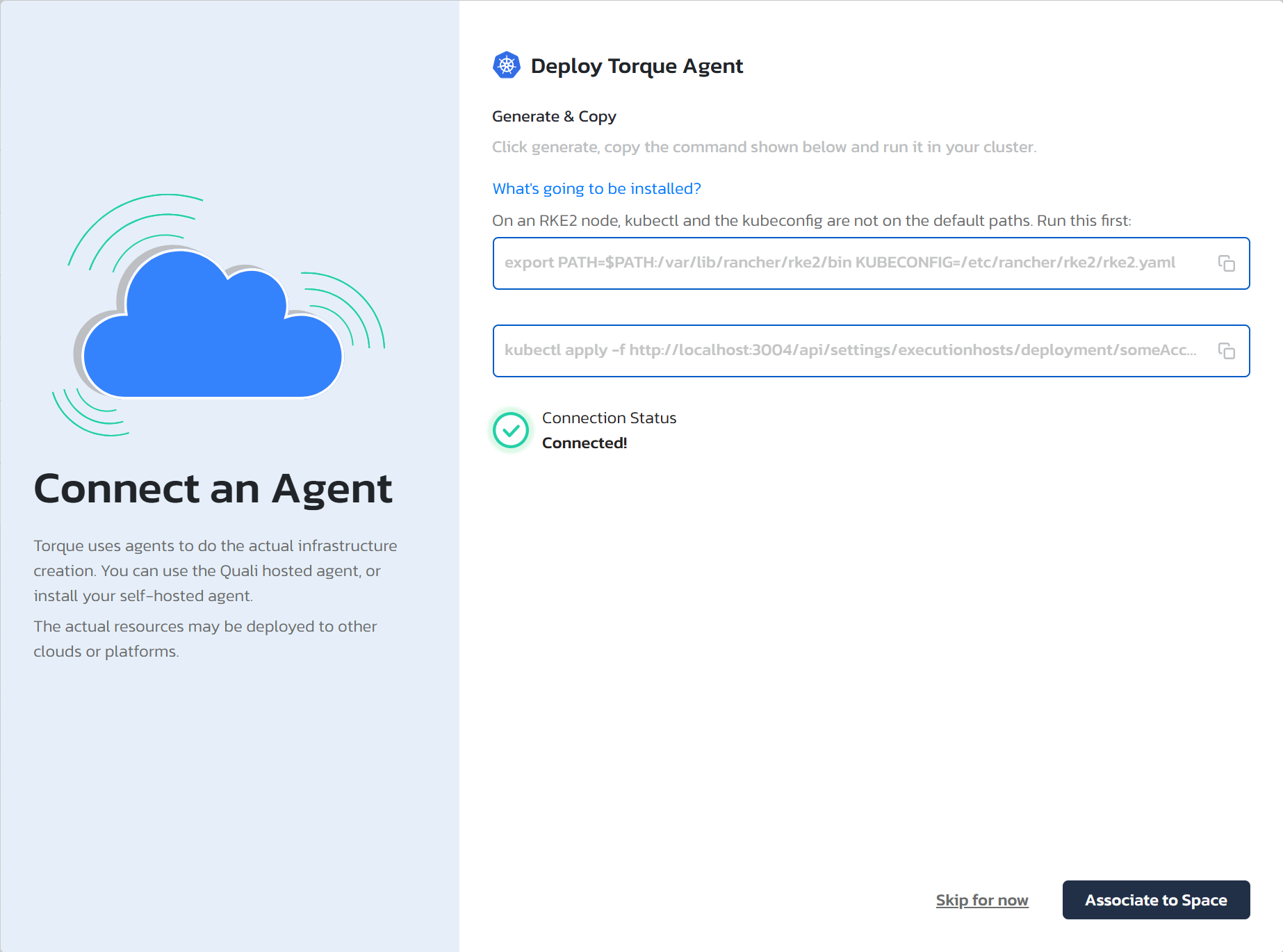 RKE2 agent connected